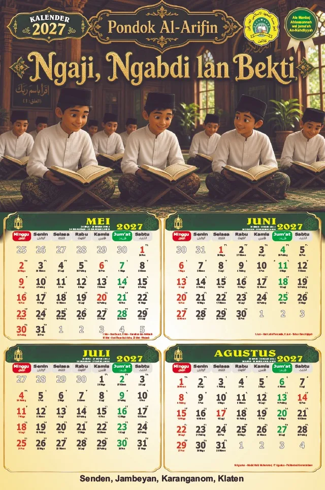 Kalender Pondok Tahun 2027 Masehi